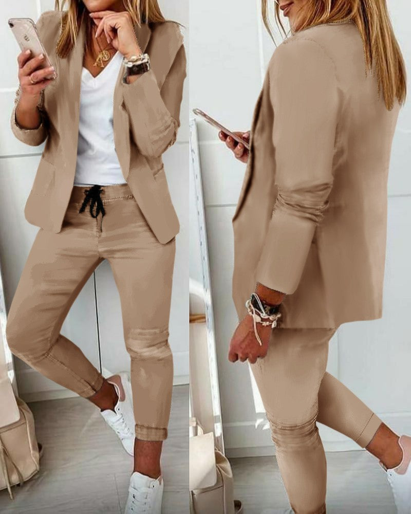 Ladies Fashion OL Suit Trousers Suit