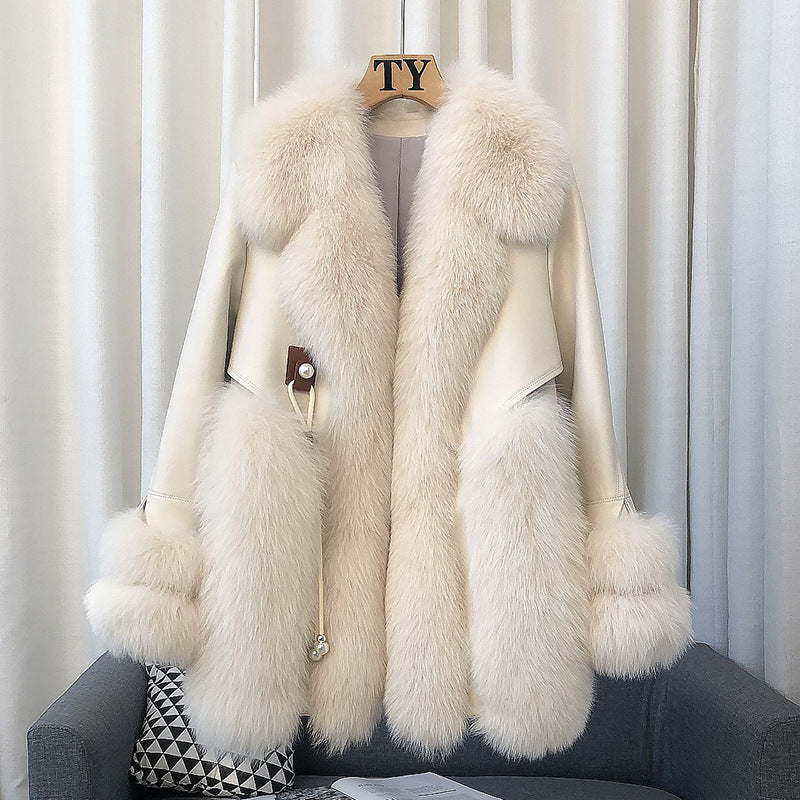 High-end Imported Whole Skin Fox Fur Coat Female