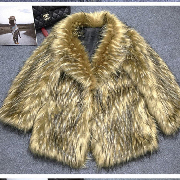 Women's Coat Fox Fur Overcoat Mid-length Korean Style Lapel Winter