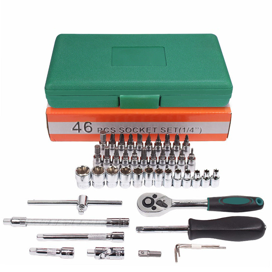 Car Repair Tool 46pcs Inch Socket Set Car Repair Tool Ratchet Torque Wrench Combo Tools Kit Auto Repairing Tool Set