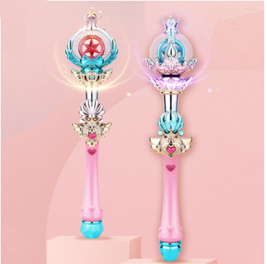 Luminous Toys Electric Lights Music Girl Children's Hand Hold Starry Sky Magic Wand Scepter Plastic Princess Queen Play Role Toy