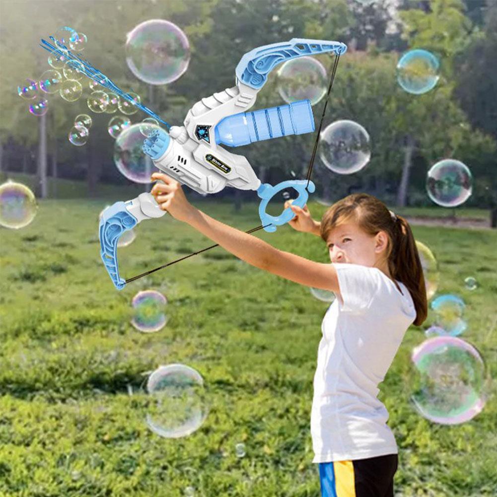 Hot 2 In 1 Bubble Gun Electric Bow And Arrow Automatic Bubble Blower And Launcher Water Gun 2 In 1 Outdoor Toys For Children Kid Gifts