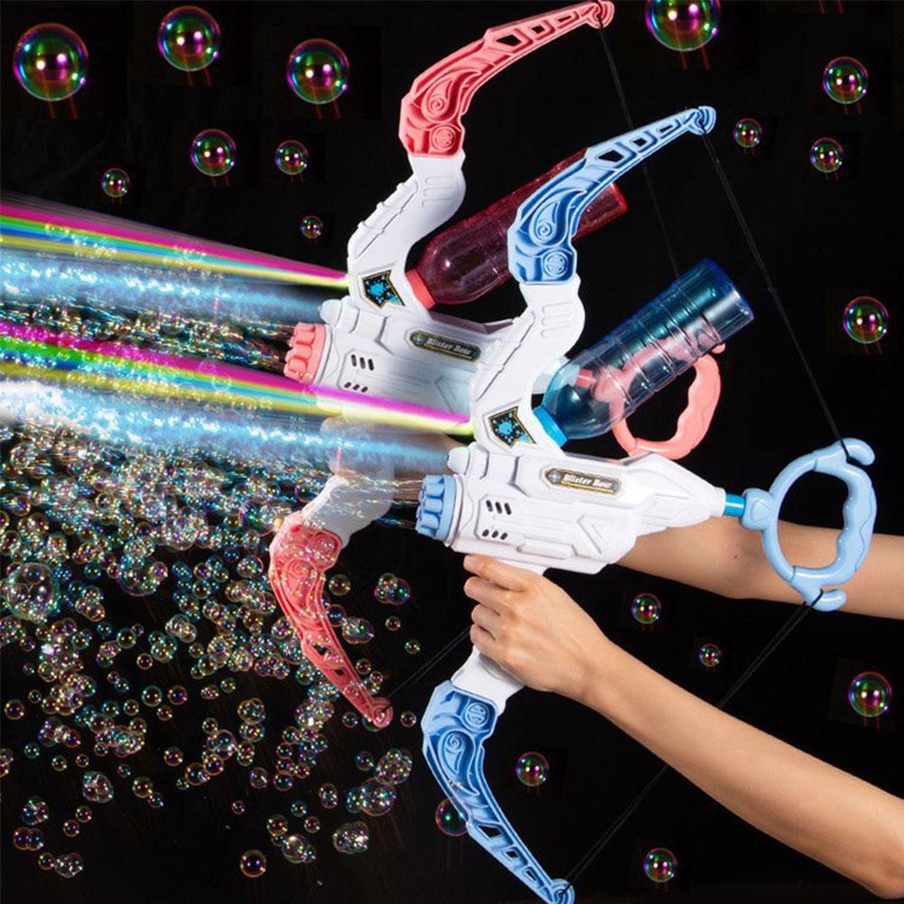 Hot 2 In 1 Bubble Gun Electric Bow And Arrow Automatic Bubble Blower And Launcher Water Gun 2 In 1 Outdoor Toys For Children Kid Gifts