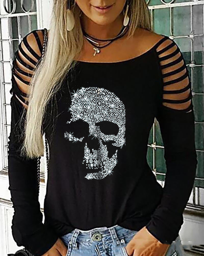 Halloween Printed Long-sleeved T-shirt