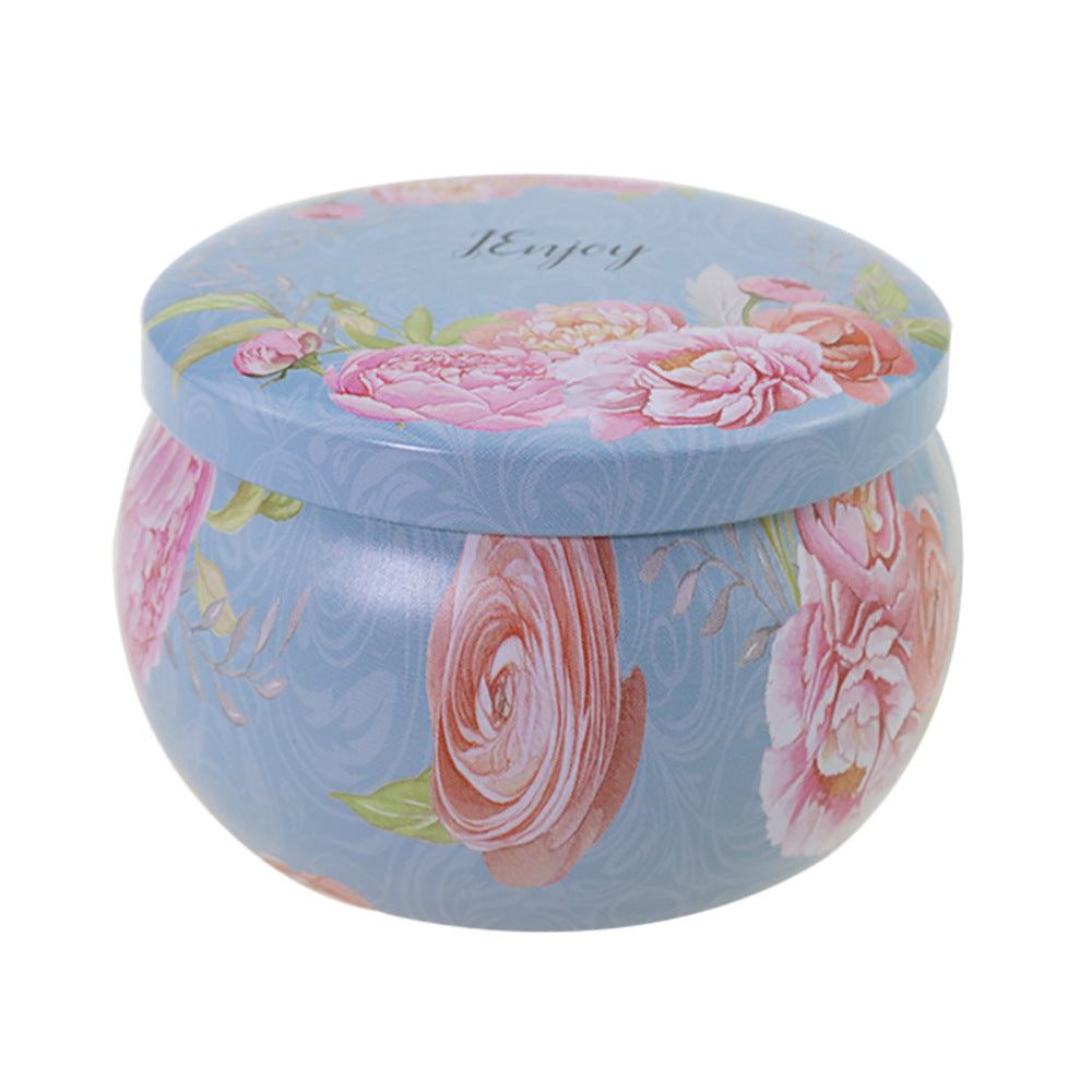 Popular Ethnic Style Aromatherapy Jar Candle Tinplate Wedding Candy Gift Box Round Tea Universal Packaging Box