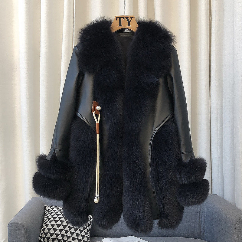 High-end Imported Whole Skin Fox Fur Coat Female