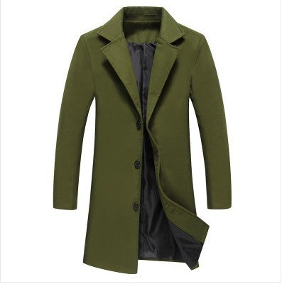 2021 Autumn And Winter New Mens Solid Color Casual Business Woolen Coats