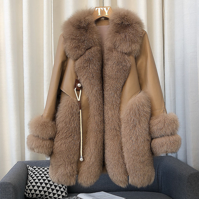 High-end Imported Whole Skin Fox Fur Coat Female