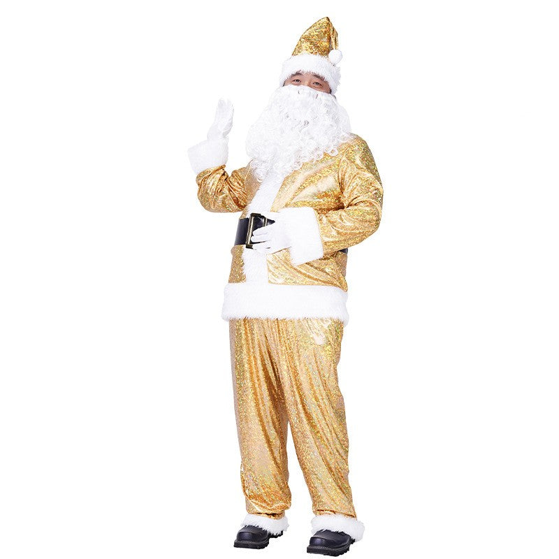 Golden Santa Claus Cos Clothing Stage Performance Costume