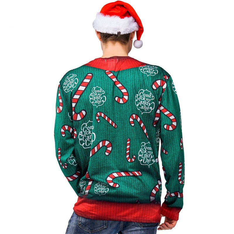 Christmas Sweater Printed Long Sleeve T-shirt Stage Wear Performance Wear