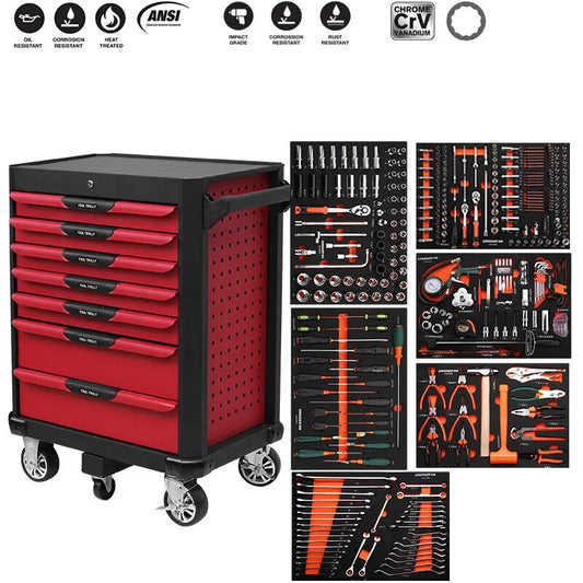 Multifunctional Heavy Tool Cart Trolley Workbench Trolley 2/3/4/5/7/9 Drawers Lock Tools Cabinet Set For Workshop For Car Repair