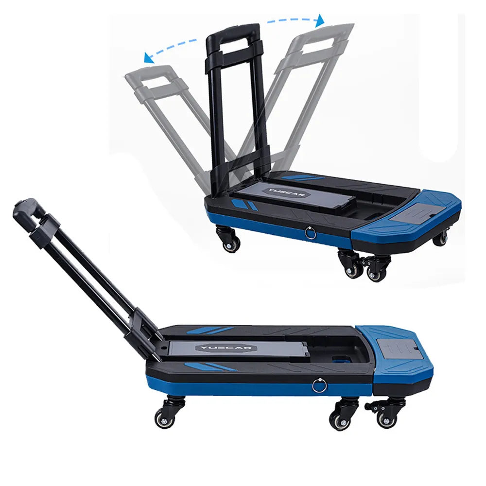 150kg Folding Cart Heavy Duty Hand Truck Foldable Trolley Portable Outdoor Camping Wagon Luggage Cart Multifunction Home Use