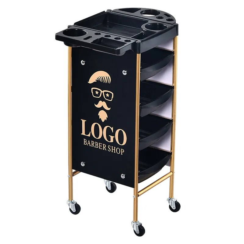 Retro Hair Salon Tool Trolley Special Push Bar Cart on