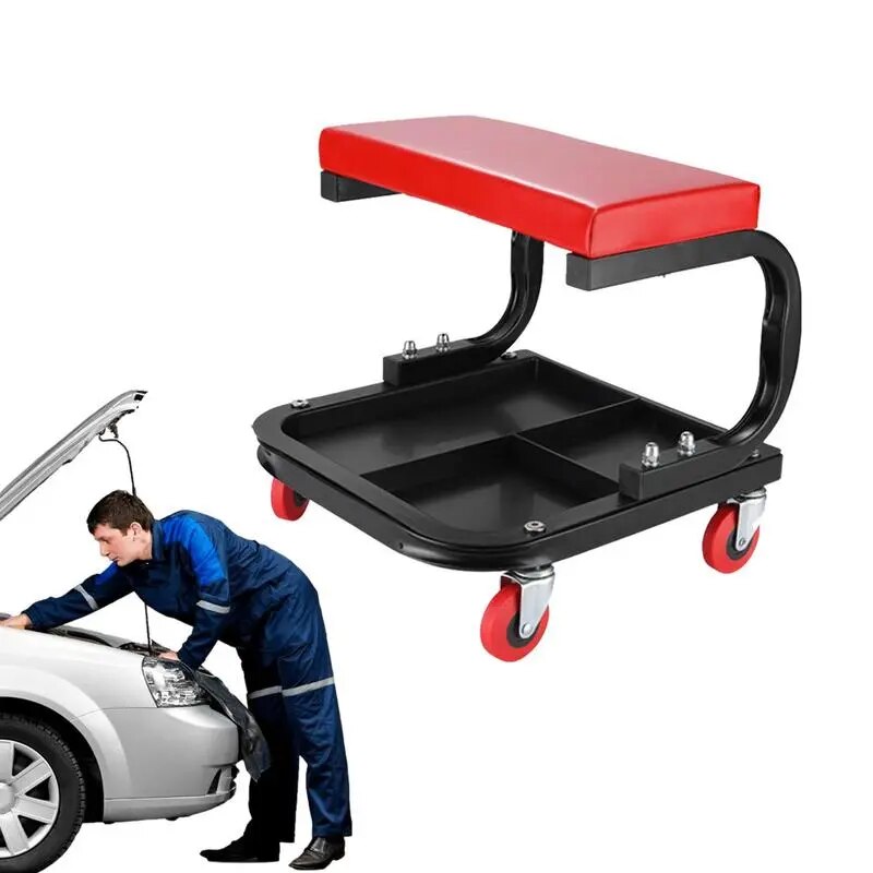 Garage Stool On Wheels Workshop Tools Cart Trolley Workshop Holder Cabinet Garage Workbench Racks Stool With Tool Tray Accessory