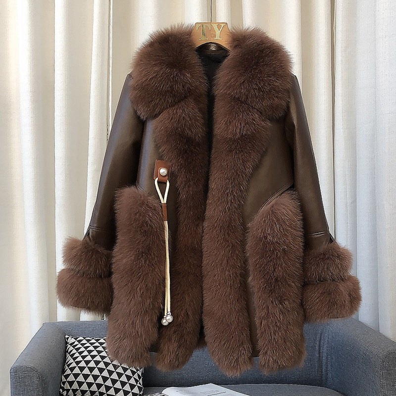 High-end Imported Whole Skin Fox Fur Coat Female