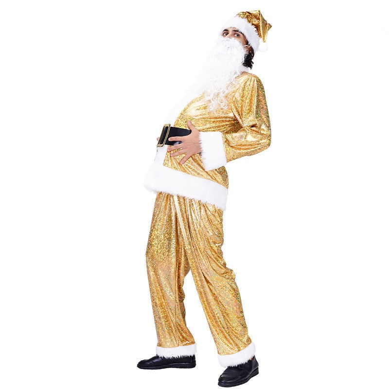 Golden Santa Claus Cos Clothing Stage Performance Costume