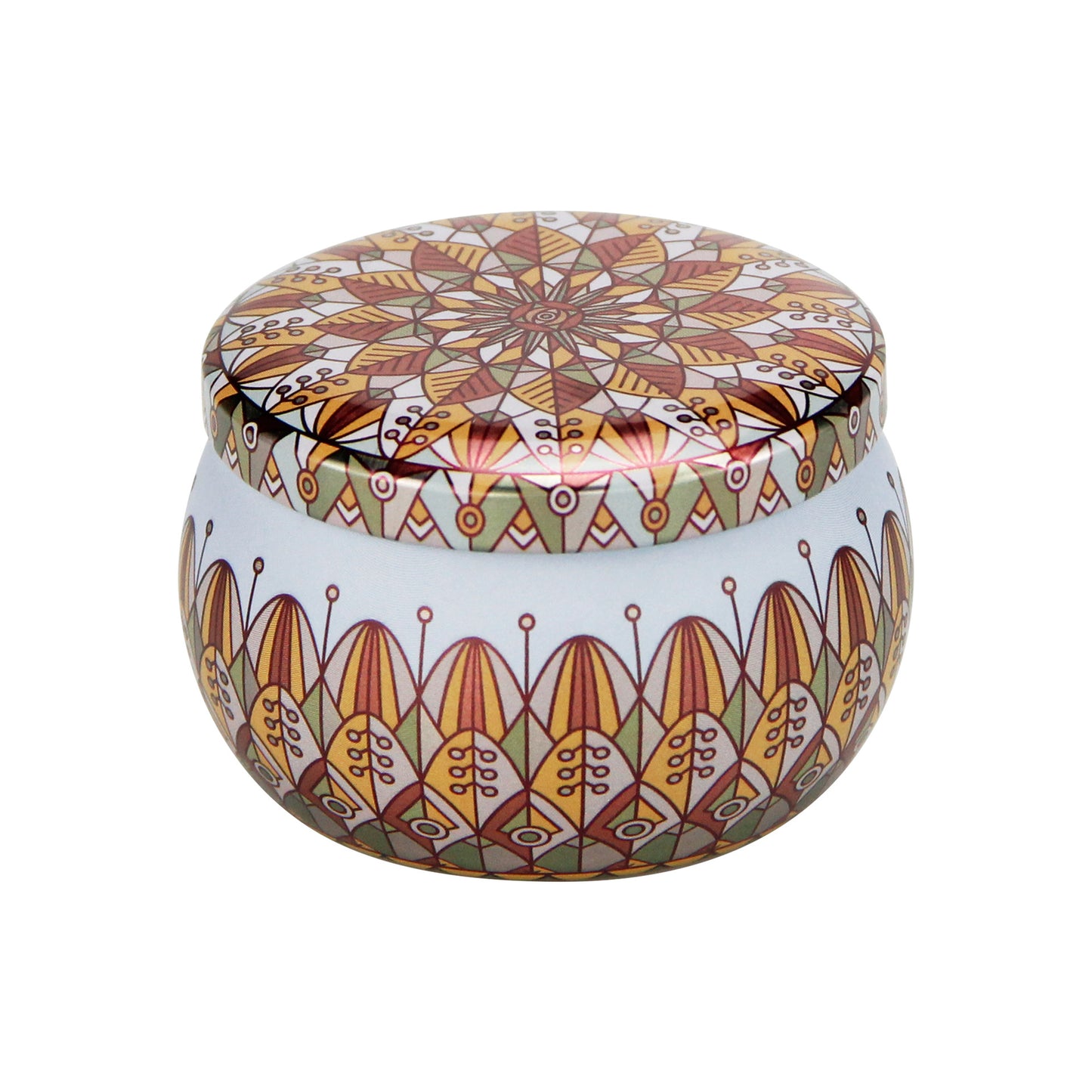 Popular Ethnic Style Aromatherapy Jar Candle Tinplate Wedding Candy Gift Box Round Tea Universal Packaging Box