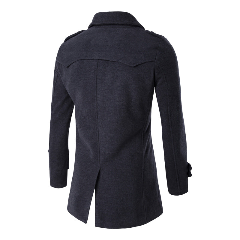 Fashion Men's Casual Long-sleeved Solid Color Coat