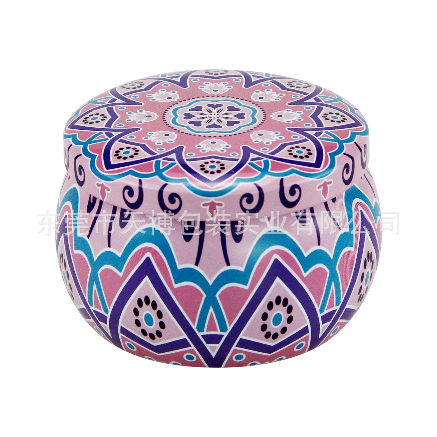 Popular Ethnic Style Aromatherapy Jar Candle Tinplate Wedding Candy Gift Box Round Tea Universal Packaging Box