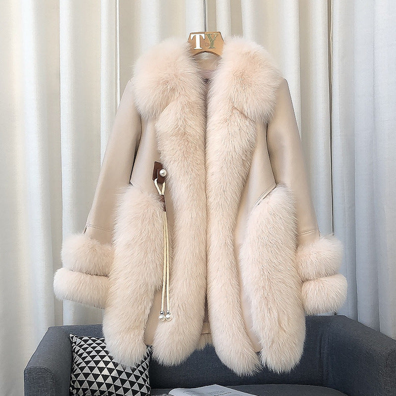 High-end Imported Whole Skin Fox Fur Coat Female