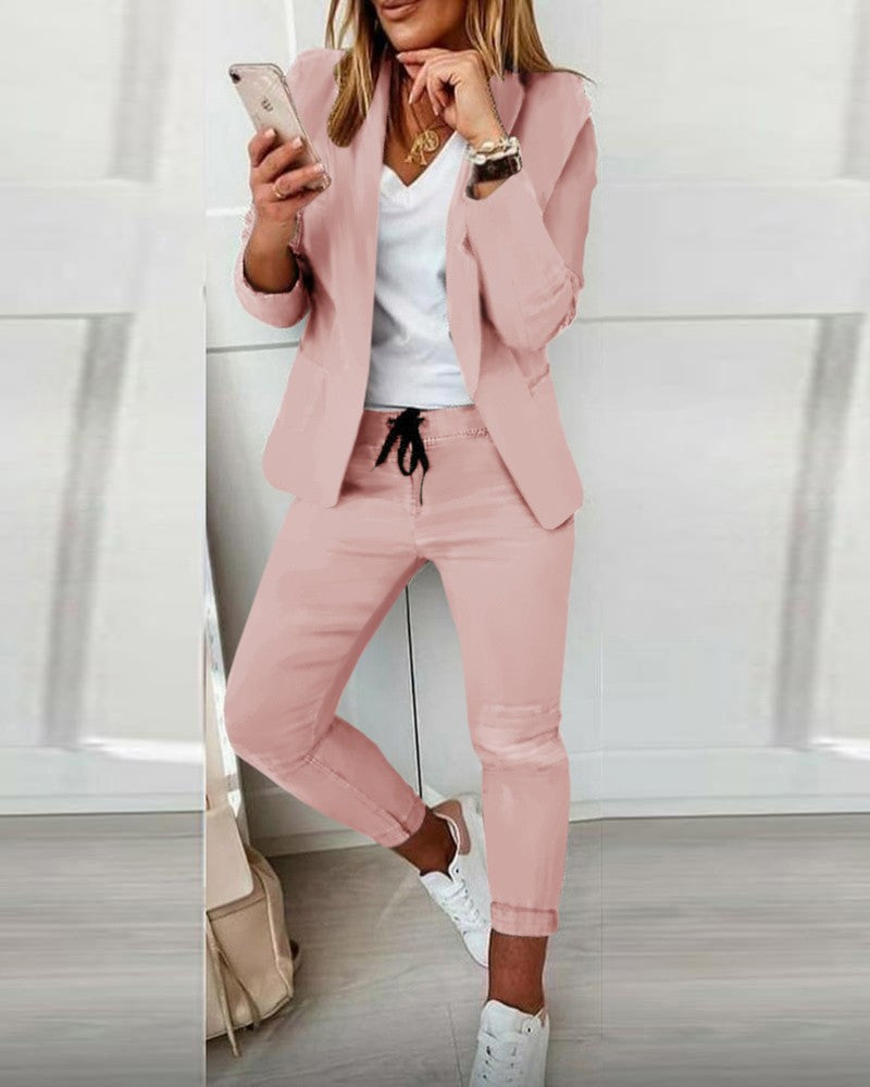 Ladies Fashion OL Suit Trousers Suit