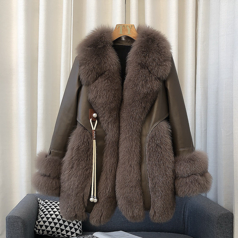 High-end Imported Whole Skin Fox Fur Coat Female